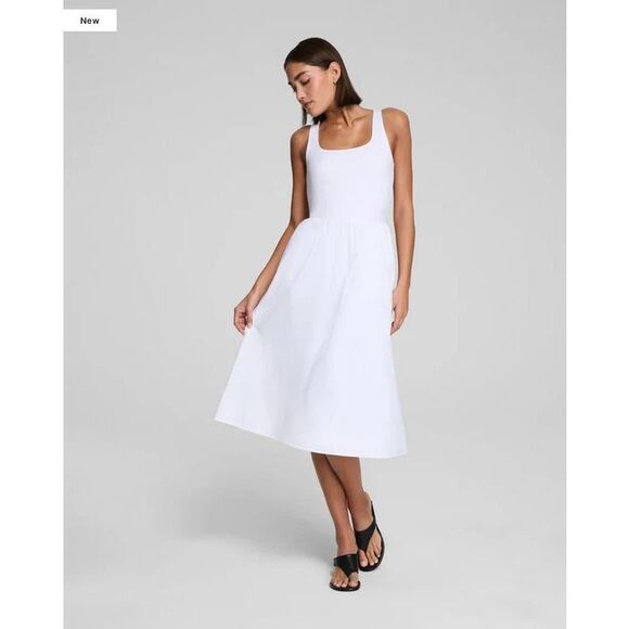 New Spanx Jersey Scoop Neck Tank Midi Dress,from lightweight, breathable  Large - Picture 1 of 7